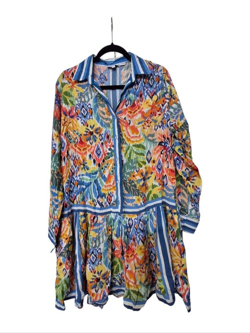 Tolani Hatty Peacock Printed Tunic Dress Medium